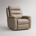 Taupe PU Leather Manual Recliner with Extending Footrest, 35 x 39 x 41 in
