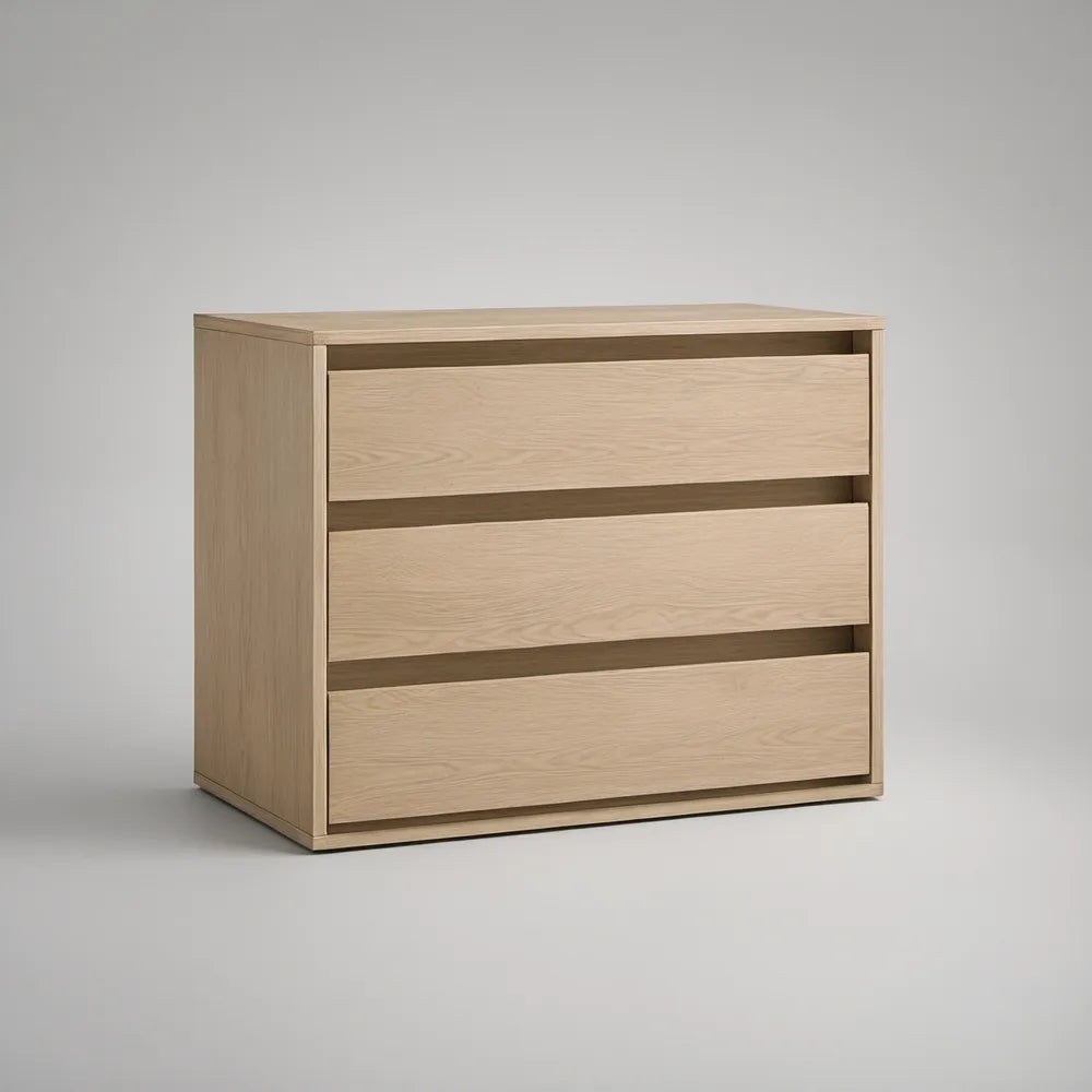Light Oak 3-Drawer Dresser, 39.4 x 17.7 x 31.5 in