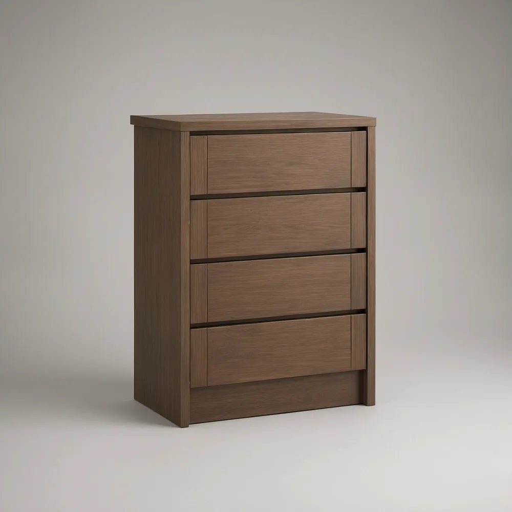 4-Drawer Tall Chest, Walnut Brown, 31.5 x 15.7 x 47.2 in