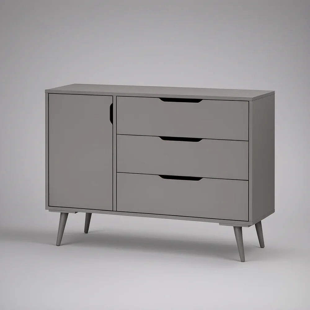 Gray 3-Drawer Storage Cabinet with 1 Door, 47.2 x 15.7 x 31.5 in