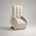 Cream Power Recliner Armchair with Padded Backrest, 35.4 x 38.2 x 42.1 in