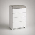 Five-Drawer MDF Storage Chest, White/Gray, 31.5 x 15.7 x 47.2 in.