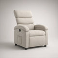 Beige Manual Recliner Armchair, 35 in W x 39 in D x 41 in H, Polyester Upholstery