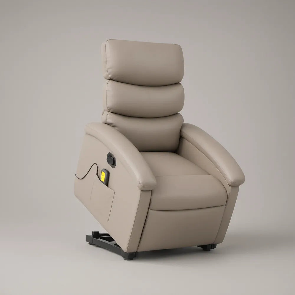 Beige Power Lift Recliner Chair with USB Port, 35 x 39 x 43 in