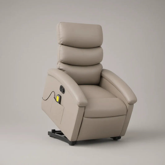 Beige Power Lift Recliner Chair with USB Port, 35 x 39 x 43 in